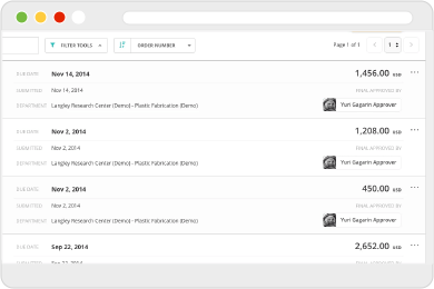 Web screen of ProcurePort's Approval Workflow Engine