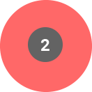 Number 2 over a small grey circle inside of a red circle