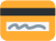 icon of yellow credit card with black bar and mock signature box