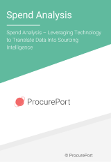 White paper cover of spend analysis - leveraging technology to translate data into sourcing intelligence